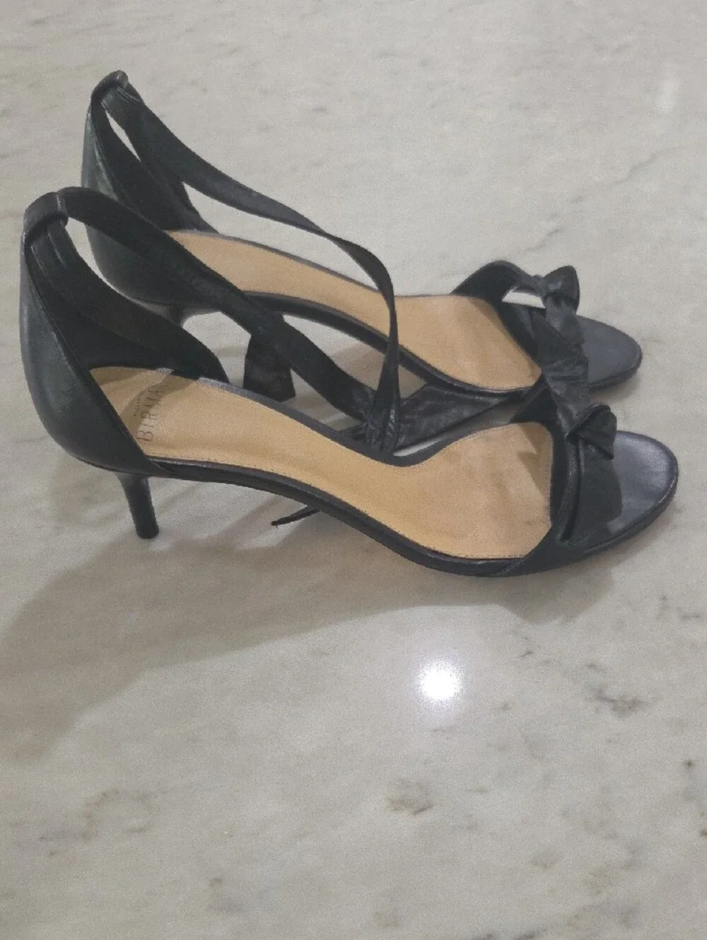 Alexandre Birman Black Leather Ankle-Tie Knotted Sandals